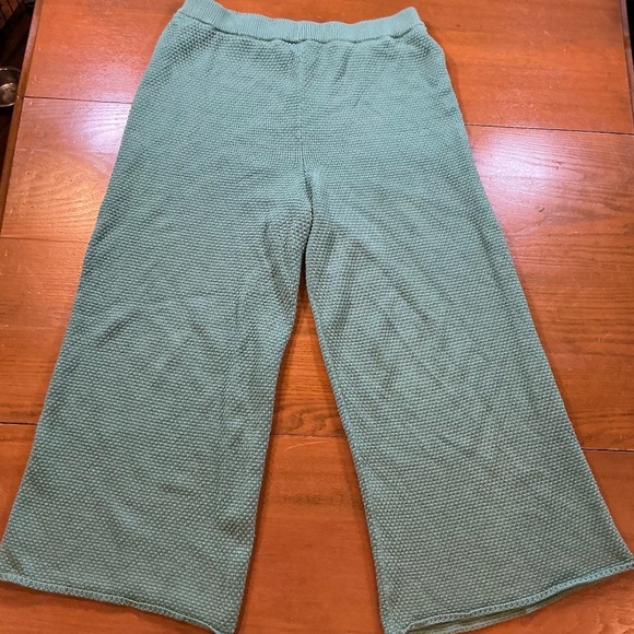 FP Beach Free People Hailee Knit Wide Leg Lounge Pants Seafoam Green L - Picture 2 of 6